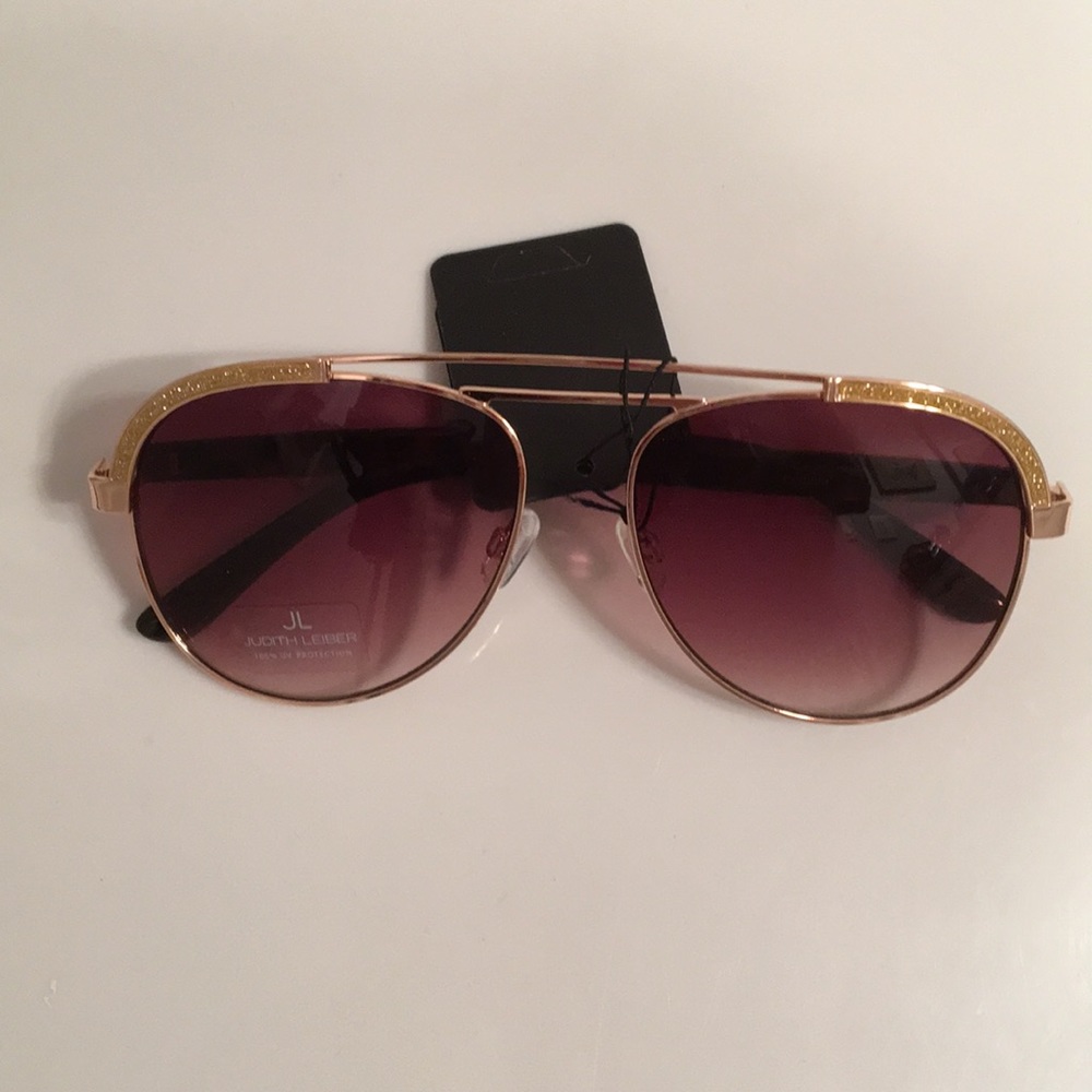 New unique Judith Lieber Glittery Aviator Sunglass